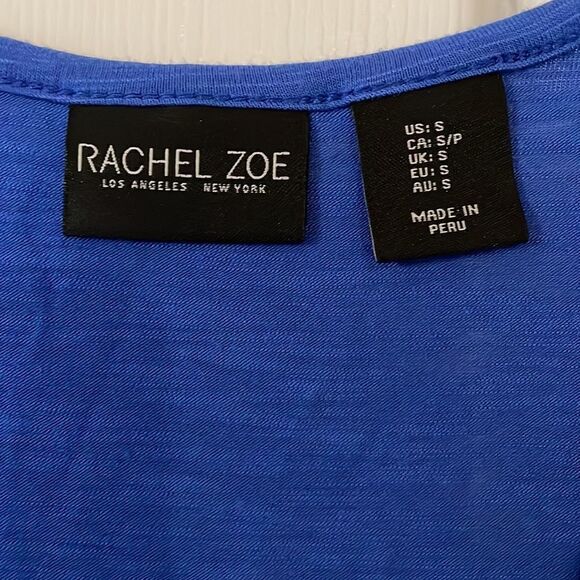 ✨Rachel Zoe Royal Blue Button Up Tie Front Top - Picture 2 of 6